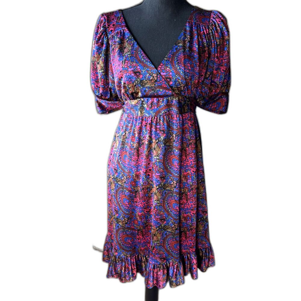 Size M Y2K Vintage Betsey Johnson bambi deer short sleeve dress (10505)